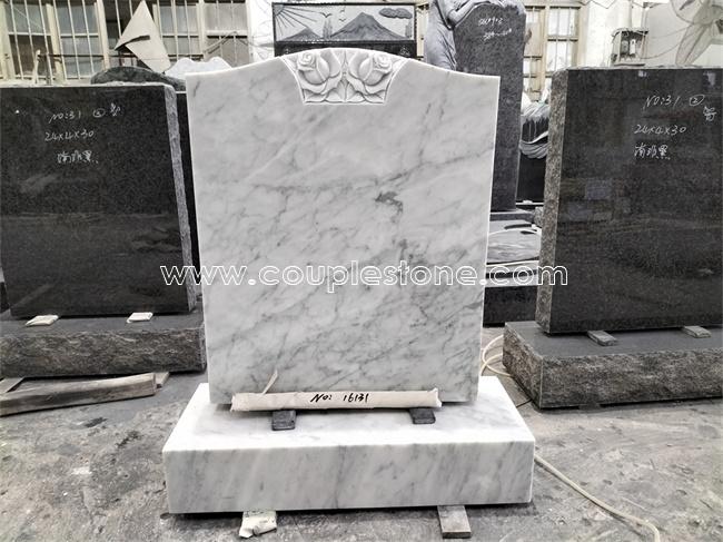 White marble headstone