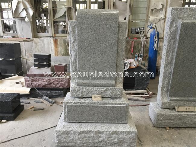 Grey granite headstone