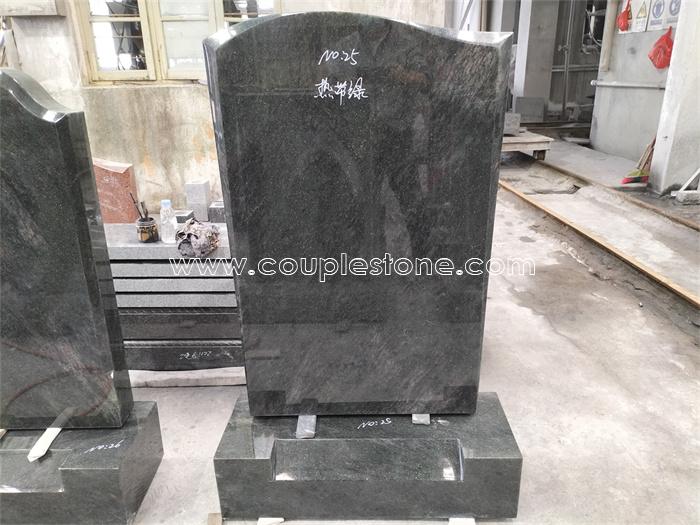 Tropical green granite headstone set 